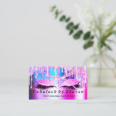 Friseur Makeup Eyelash Pink VIP Tropfen Schere Visitenkarte (Stehend Vorderseite)