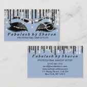 Friseur Makeup Eyelash Silver Smoky Blau Grau Visitenkarte (Vorne/Hinten)
