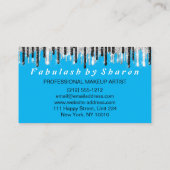 Friseur Makeup Eyelash Silver Tropfens Blauer Ozea Visitenkarte (Rückseite)