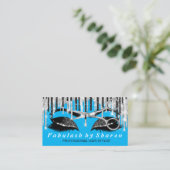 Friseur Makeup Eyelash Silver Tropfens Blauer Ozea Visitenkarte (Stehend Vorderseite)