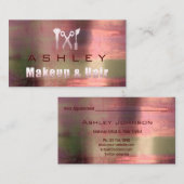 Friseur Makeup Künstlerische Verabredung Rosa Rose Visitenkarte (Vorne/Hinten)