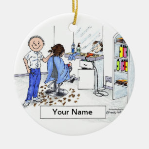 Friseur - männlich keramik ornament