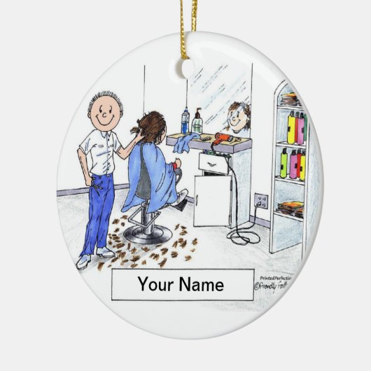 Friseur - männlich keramik ornament (Links)