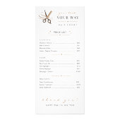 Friseur Minimal Weiße Schere Editable Werbekarte (Vorne)