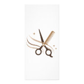 Friseur Minimal Weiße Schere Editable Werbekarte (Hinten)