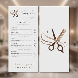 Friseur Minimal Weiße Schere Editable Werbekarte