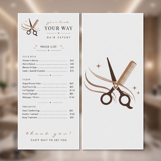 Friseur Minimal Weiße Schere Editable Werbekarte