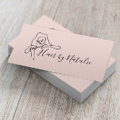 Friseur Minimalistisch Blush Pink Schönheitssalon Visitenkarte