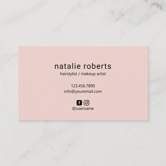 Friseur Minimalistisch Blush Salon Termin (Rückseite)