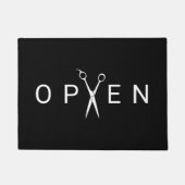 Friseur Minimalistische Schere Empfang Fußmatte (Vorderseite)