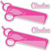 Friseur Mirror Name Kontaktaufkleber Aufkleber (Vorderseite)