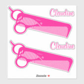 Friseur Mirror Name Kontaktaufkleber Aufkleber (Blatt)