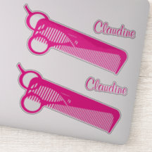 Friseur Mirror Name Kontaktaufkleber