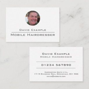 Friseur mit Foto des Inhabers Visitenkarte
