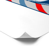 Friseur mit Pole-Haarklappen und Scheren-Retro Poster (Ecke)