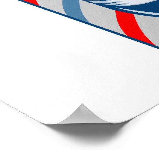 Friseur mit Pole-Haarklappen und Scheren-Retro Poster (Ecke)