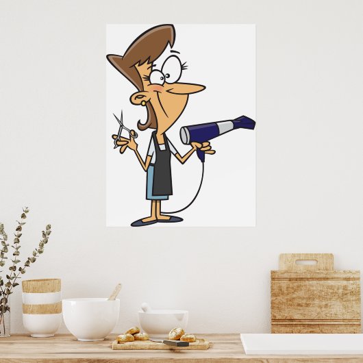 Friseur mit Schere Poster (Küche)