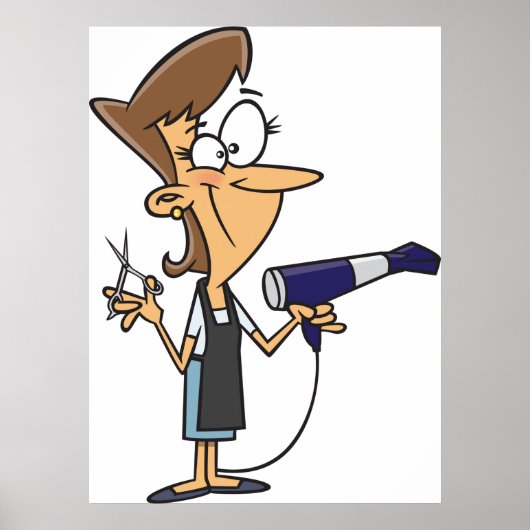 Friseur mit Schere Poster (Vorne)