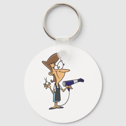 Friseur mit Schere Schlüsselanhänger (Vorderseite)