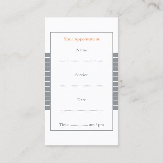 Friseur mit Visitenkarten Terminkarte (Rückseite)