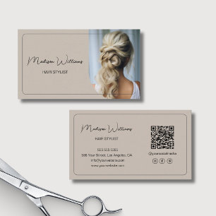 Friseur Modern Foto Beige Visitenkarte