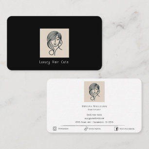 Friseur Modern Minimalistisch Beige Weiß Minimalis Visitenkarte