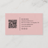 Friseur Modern Neutral und Rosa QR-Code Visitenkarte (Rückseite)
