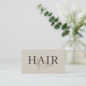 Friseur Modern Neutrales QR-Code Visitenkarte (Stehend Vorderseite)