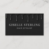 Friseur Modern Schwarz Visitenkarte (Vorderseite)