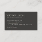 Friseur moderne Monogramm-Initialen beige grau Visitenkarte (Rückseite)