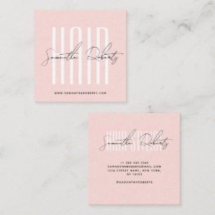 Friseur moderne Typografie Schrift blassrosa Quadratische Visitenkarte