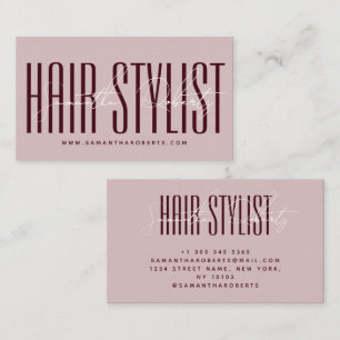 Friseur moderne Typografieschrift lila Visitenkarte
