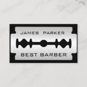 Friseur-moderner Rasierklingen-Logo-Haar-Stylist Visitenkarte (Vorderseite)