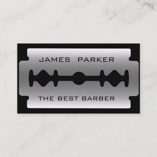 Friseur-moderner Rasierklingen-Logo-Haar-Stylist Visitenkarte (Vorderseite)