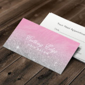 Friseur Moderner Rosa Silberner Glitzer Ernennung Terminkarte