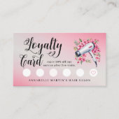 Friseur Modernes Aquarell Fön Treuekarte (Vorderseite)