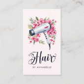 Friseur Modernes Aquarell Fön Visitenkarte (Vorderseite)