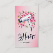 Friseur Modernes Aquarell Fön Visitenkarte (Vorderseite)