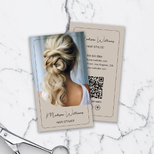 Friseur Modernes Foto Beige Visitenkarte