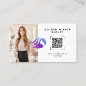 Friseur-Modernes Online-Buchung per QR-Code Visitenkarte (Vorderseite)