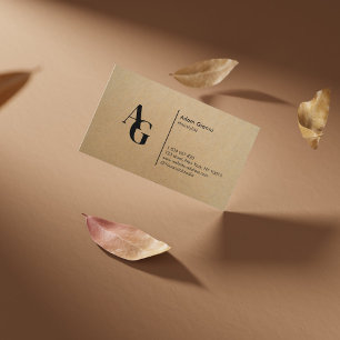 Friseur Monogramm Kraft  Visitenkarte
