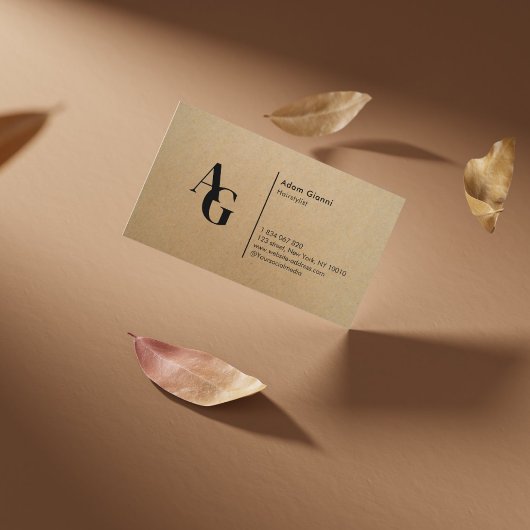Friseur Monogramm Kraft Visitenkarte
