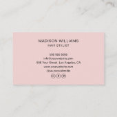 Friseur Monogramm Rosé Visitenkarte (Rückseite)