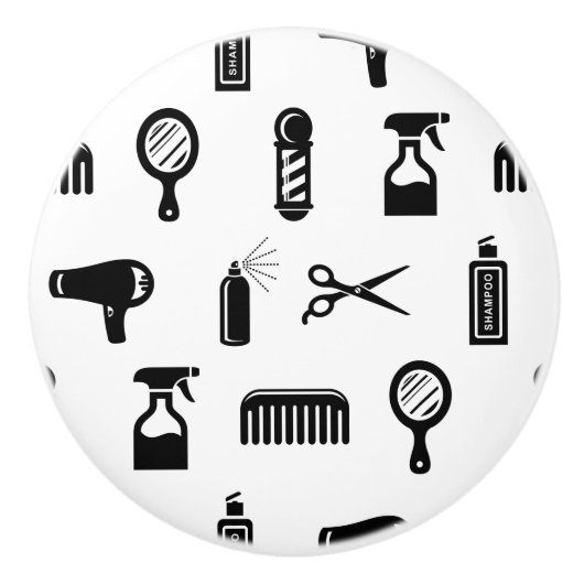 Friseur-Muster CUSTOM BG FARBE Keramikknauf (Vorderseite)