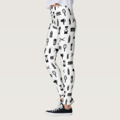 Friseur-Muster CUSTOM BG FARBE Leggings (Links)