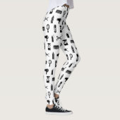 Friseur-Muster CUSTOM BG FARBE Leggings (Rechts)