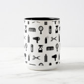 Friseur-Muster CUSTOM BG FARBE Zweifarbige Tasse (Mittel)