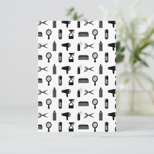 Friseur-Muster CUSTOM FARBE Dankeskarte (Stehend Vorderseite)