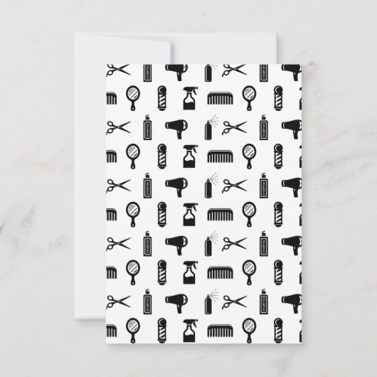 Friseur-Muster CUSTOM FARBE Dankeskarte (Rückseite)