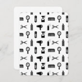 Friseur-Muster CUSTOM FARBE Einladung (Vorne/Hinten)